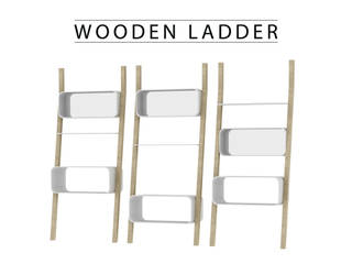 WOODEN LADDER, SLOWOOD / MOUVANCE DESIGN SLOWOOD / MOUVANCE DESIGN Salon minimaliste