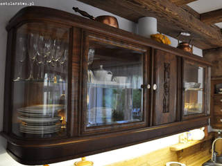 Meble rustykalne, drewniane rzeżbione ręcznie - do kuchni, Zakład Stolarski Robert Latawiec Zakład Stolarski Robert Latawiec Rustic style kitchen