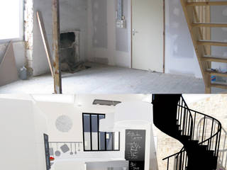 Rénovation d'un duplex prêt de Nantes, Uniq intérieurs Uniq intérieurs Кухня в стиле модерн