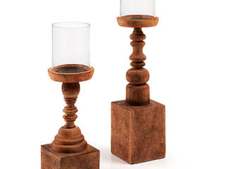 ​SET 2 CANDELABROS MADERA NATURAL JUST, Demarques.es Demarques.es Country style house Accessories & decoration