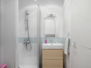 Квартира для молодой девушки, Ekaterina Donde Design Ekaterina Donde Design Phòng tắm phong cách Bắc Âu