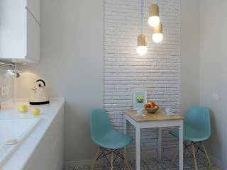 Квартира для молодой девушки, Ekaterina Donde Design Ekaterina Donde Design Kitchen