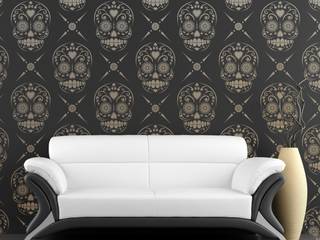 Candy Skull Repeat, Stencil Up Stencil Up Modern walls & floors Wallpaper