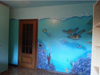 cameretta a tema "acquario", cinzia perino art cinzia perino art Quarto infantil tropical