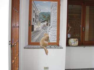 Trompe l'oeil con finta finestra, cinzia perino art cinzia perino art Otros espacios