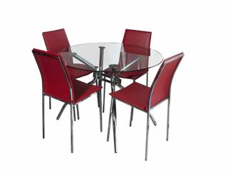 Muebles varios , kari.garcia.74 kari.garcia.74 Modern Dining Room Fake Leather Metallic/Silver