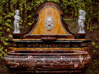 baroque fountain in red sicilian jasper CusenzaMarmi Klassischer Garten Accessoires und Dekoration