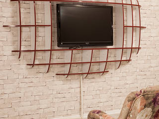 Elips TV Ünitesi ve Kitaplık, Sanal Mobilya Sanal Mobilya Modern living room