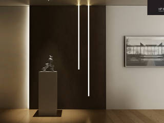 Una abitazione anni '70 riportata a nuovo splendore HP Interior srl Ingresso, Corridoio & Scale in stile moderno