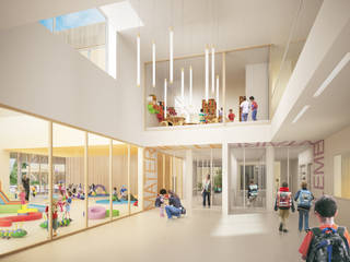 Dunoyer de Segonzac Elementary School Sebastien Rigaill 3D Visualiser Sekolah Modern