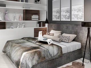 Дизайн-проект “Скандинавская зима”, Дизайн-студия HOLZLAB Дизайн-студия HOLZLAB Bedroom