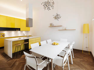 Wohnung Belvedere, Wien, Tischlerei Krumboeck Tischlerei Krumboeck Modern kitchen Wood Wood effect
