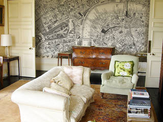 Custom Vintage Map Wallpaper, Love Maps On Ltd. Love Maps On Ltd. Pareti & Pavimenti in stile classico