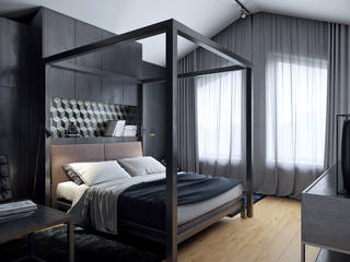 Дом для отдыха в Ялте, Перспектива Дизайн Перспектива Дизайн Спальня в эклектичном стиле