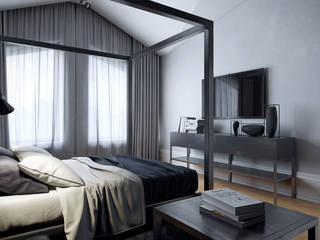 Дом для отдыха в Ялте, Перспектива Дизайн Перспектива Дизайн Спальня в эклектичном стиле