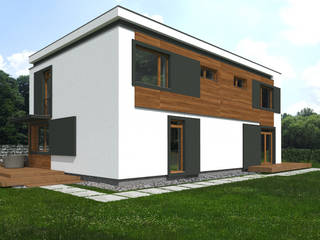 Brother-House, ABC Pracownia Projektowa Bożena Nosiła ABC Pracownia Projektowa Bożena Nosiła Minimalist house