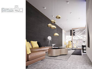 Pine HOUSE, Aksenova&Gorodkov project Aksenova&Gorodkov project Modern living room