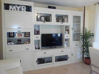 SALÓN MODULAR LACADO EN BLANCO, Muebles Montemayor, S.L. Muebles Montemayor, S.L. غرفة المعيشة