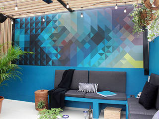 Un mural para personalizar y valorizar un espacio, NINA SAND NINA SAND Paredes y pisos de estilo moderno Decoración de paredes