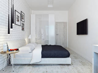 Bedroom, Оксана Мухина Оксана Мухина Quartos minimalistas