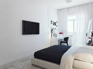 Bedroom, Оксана Мухина Оксана Мухина Minimalist bedroom