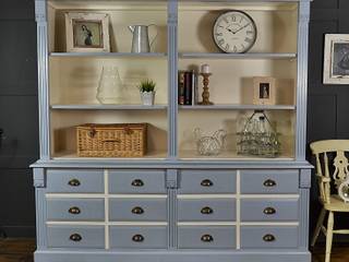 Large James Blue Farmhouse Kitchen Dresser with Drawer Storage, The Treasure Trove Shabby Chic & Vintage Furniture The Treasure Trove Shabby Chic & Vintage Furniture مطبخ خشب متين Multicolored