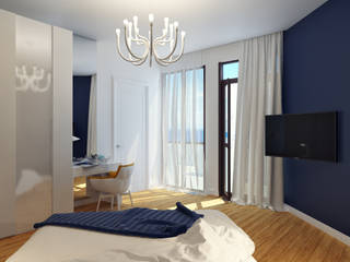 Bedroom 2 in private apartments, Оксана Мухина Оксана Мухина Mediterrane slaapkamers