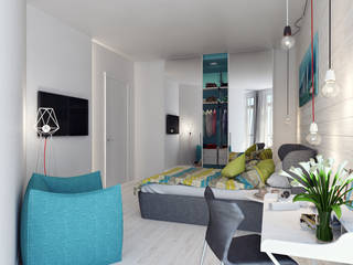 Bedroom 1 in private apartments, Оксана Мухина Оксана Мухина Quartos mediterrânicos