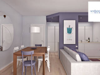 Trilocale in provincia di Brescia, scalvini luca design scalvini luca design Modern living room