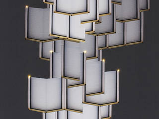 Lattice System LED Wallpaper Chandelier, Meystyle Meystyle Moderne Wände & Böden