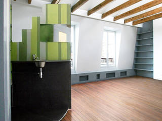 La Case vide / Paris, D/Form Gesellschaft für Architektur + Städtebau mbH D/Form Gesellschaft für Architektur + Städtebau mbH Minimalistyczny salon