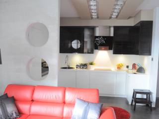 Małe mieszkanie z czerwonymi akcentami, Perfect Home Perfect Home Modern kitchen