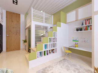 Детская комната с грифельной стеной, IdeasMarket IdeasMarket Minimalist nursery/kids room