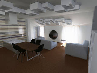 Mansard in Rome, Arch. Cristian Sporzon Arch. Cristian Sporzon Minimalist dining room