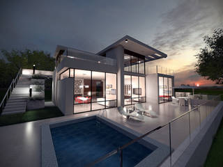 3D Rendering di Villa privata, ADVERTNEW ADVERTNEW 現代房屋設計點子、靈感 & 圖片