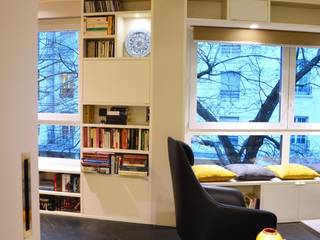 Renovation complète d'un appartement parisien de 83m2 - Entre décloisonnement & intimité, Agence MIND Agence MIND Modern living room