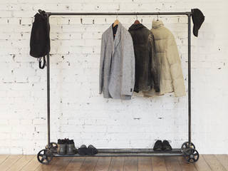 homify Industrial style corridor, hallway and stairs Clothes hooks & stands