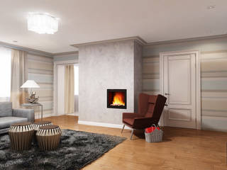 Дизайн загородного дома, White & Black Design Studio White & Black Design Studio Modern living room