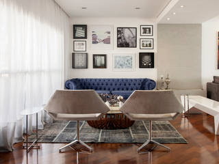 CASA MN | PLANALTO PAULISTA, SÃO PAULO, SP., Michelle Machado Arquitetura Michelle Machado Arquitetura Eclectic style living room