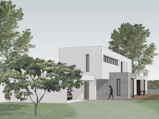 Projet P - maison en 3D, AGENCE D'ARCHITECTURE BRAYER-HUGON AGENCE D'ARCHITECTURE BRAYER-HUGON Modern Houses