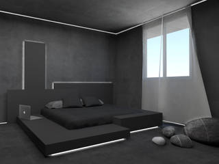 Gray shades , Giemmecontract srl. Giemmecontract srl. Camera da letto minimalista