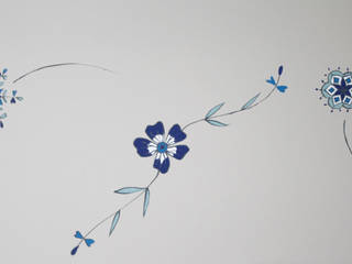 Honor's Moroccan Flower Motif Mural , Louise Dean -Artist Louise Dean -Artist Eklektik Yatak Odası