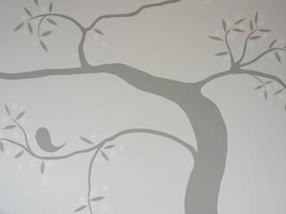 The Grey Tree Mural , Louise Dean -Artist Louise Dean -Artist Estudios y despachos de estilo escandinavo
