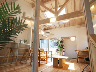 ツインバルコニーの家, 遠藤浩建築設計事務所 H,ENDOH ARCHTECT & ASSOCIATES 遠藤浩建築設計事務所 H,ENDOH ARCHTECT & ASSOCIATES Skandinavische Wohnzimmer