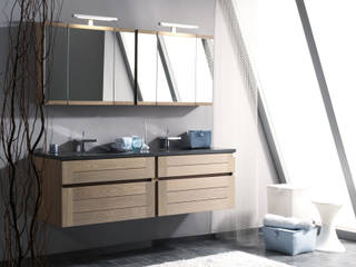 Vollholzbadmöbel der Serie Base-Terra, F&F Floor and Furniture F&F Floor and Furniture Country style bathroom