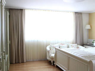 Bed Room Curtain homify 모던스타일 침실 직물