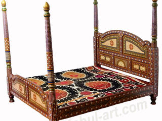 Orientalische Möbel, Kabul Gallery Kabul Gallery コロニアルスタイルの 寝室 木 木目調 ベッド＆ヘッドボード