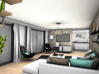 RÉNOVATION D'UNE MAISON DE VILLE, PYXIS Home Design PYXIS Home Design Modern living room