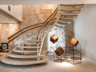 Residência Itaim Bibi, Denise Barretto Arquitetura Denise Barretto Arquitetura Pasillos, vestíbulos y escaleras modernos