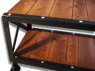 Steel and pine industrial coffee table „EAST HARBOUR”, NordLoft - Industrial Design NordLoft - Industrial Design Living room
